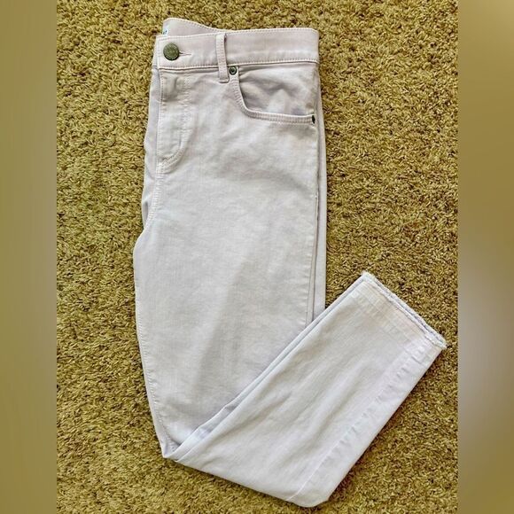 LOFT lavender modern skinny crop jeans w/cool raw hem NWOT run big for size - Picture 1 of 10